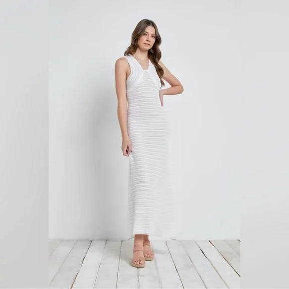 🔥NWT Mustard Seed White Sleeveless Maxi Dress Size S - Picture 2 of 9